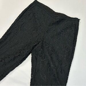 J Jill Cropped Pants High Rise Lace Dark Floral‎ Whimsigoth Fairy Grunge Black
